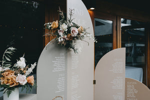 Flowers for seating chart for Vancouver Wedding